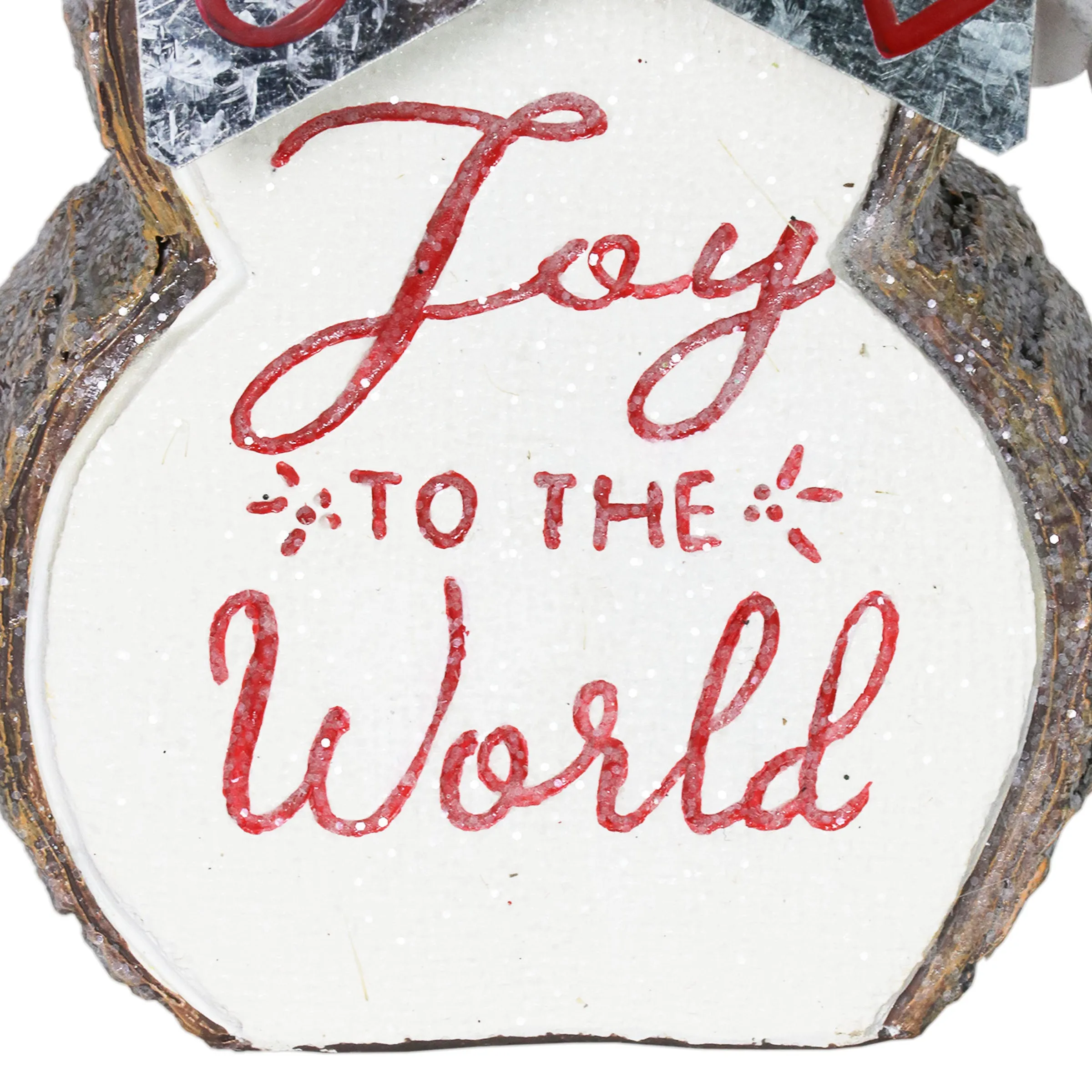 Joy To The World LED Snowman Statue on a Battery Powered Timer, 8.5 Inch