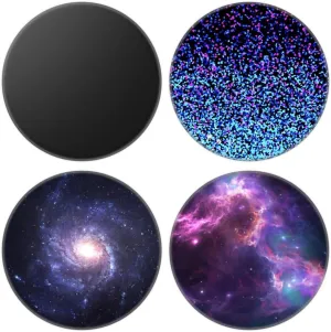 Junddla4 Pack Cellphone Stand,Cell Phone Finger Foldable Holder Grip for Smartphones and Tablets - Black Purple Blue Galaxy Nebule