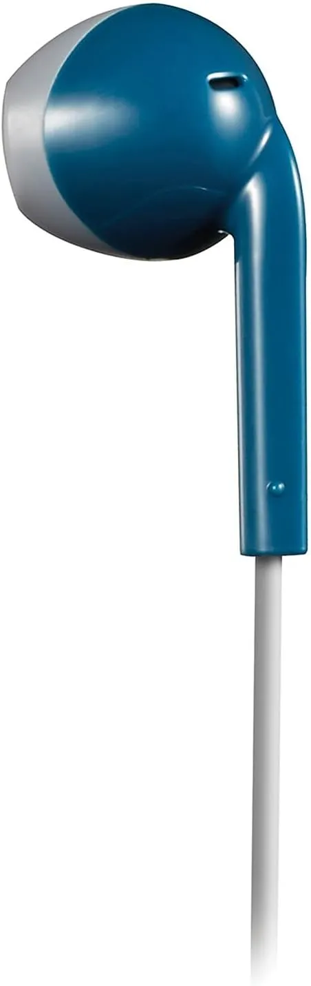 JVC Blue and Grey Sweat and Splash Proof Retro Earbuds with Microphone and Remote HAF19MAH