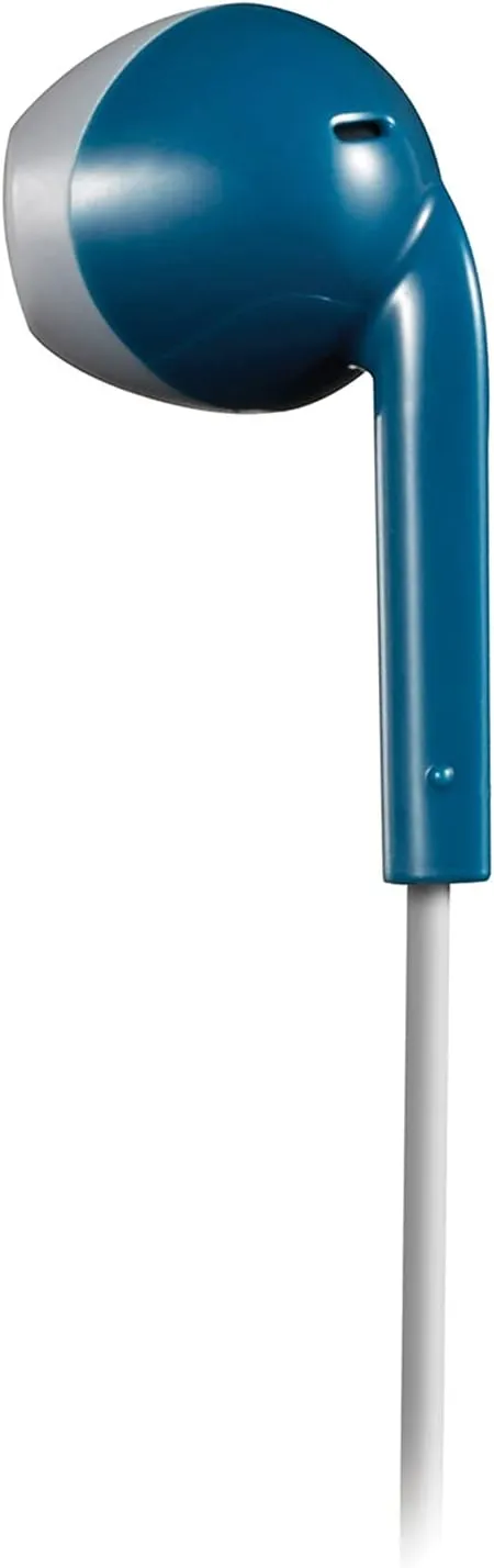 JVC Blue and Grey Sweat and Splash Proof Retro Earbuds with Microphone and Remote HAF19MAH