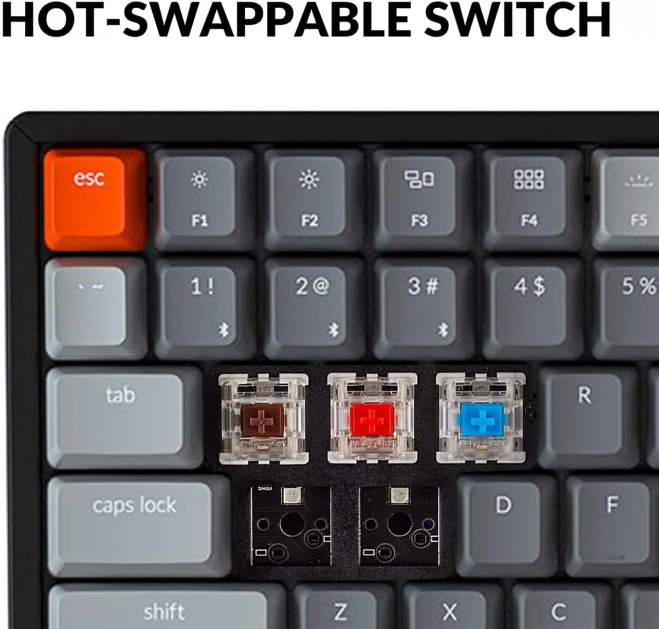 Keychron K4 Bluetooth Wireless Mechanical Keyboard RGB LED Backlit, Hot-swappable Compact 100 Keys USB Wired Computer Gaming Keyboard Aluminum Frame for Mac Windows, Gateron Brown Switch