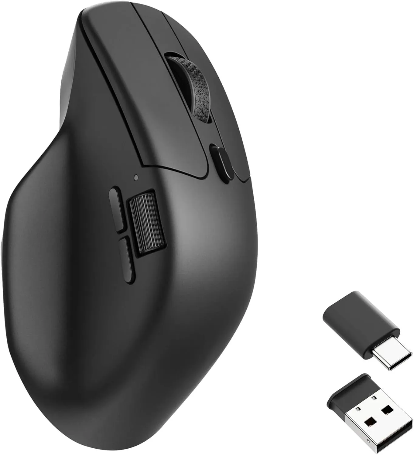 Keychron M6 1000 Hz Wireless Bluetooth 5.1/2.4 GHz/Wired Optical Mouse, Lightweight 78g Programmable PixArt 3395 Sensor with up to 26K DPI/ 650 IPS for Windows Mac Linux - Black