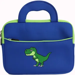 Kids Tablet Carrying Case, 7-10.5 inch Universal Neoprene Zipper Sleeve Tablet Bag Compatible with All Fire Kids, Kids Galaxy and Apple iPad Kids Tablets.(Blue Dino)