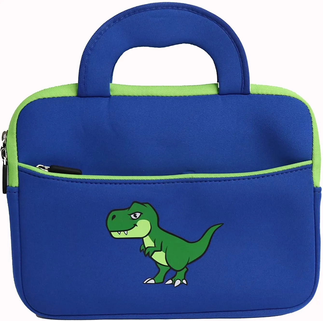 Kids Tablet Carrying Case, 7-10.5 inch Universal Neoprene Zipper Sleeve Tablet Bag Compatible with All Fire Kids, Kids Galaxy and Apple iPad Kids Tablets.(Blue Dino)