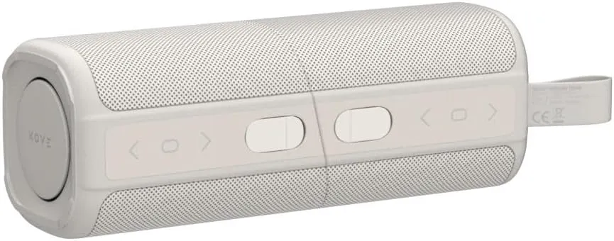 KOVE Commuter 2 Portable Speaker - Stone Bluetooth Speakers, Wireless with HD Louder Volume, Deep Bass Subwoofer, Microphone, IPX7 Water Resistant - Perfect Boom Box for Home, Outdoor or Travel