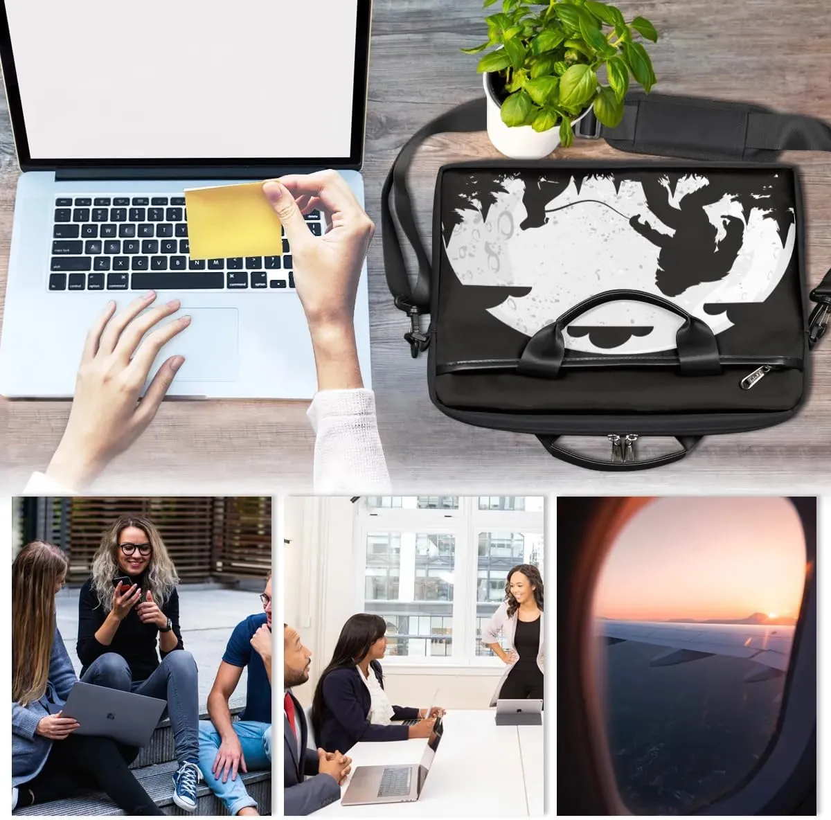 Laptop Bag for Women Men, 15.6 inch Messenger Shoulder Bags, Water Resistant Computer Bag Sleeve
