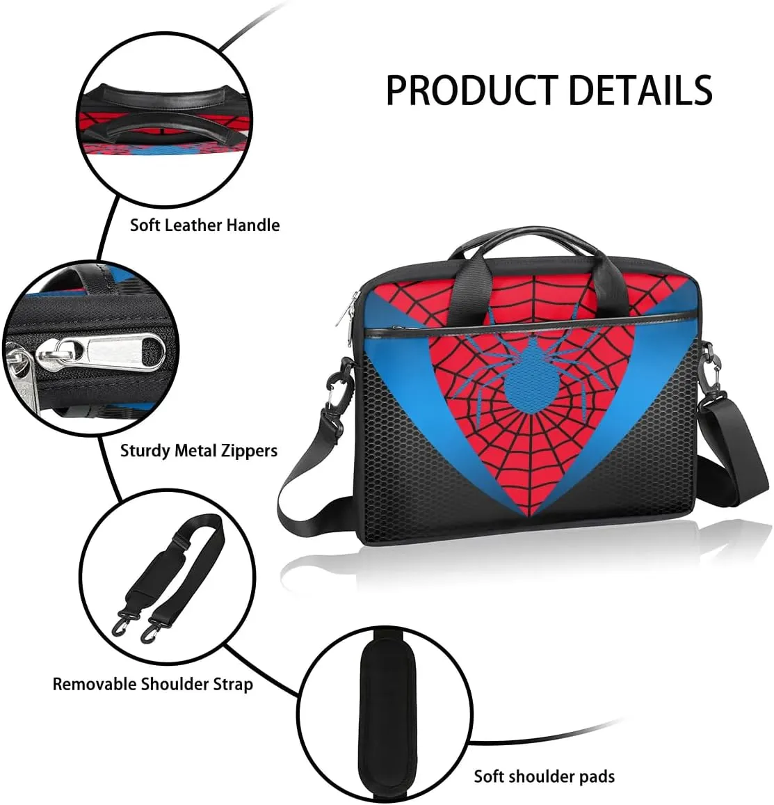 Laptop Bag for Women Men, 15.6 inch Messenger Shoulder Bags, Water Resistant Computer Bag Sleeve
