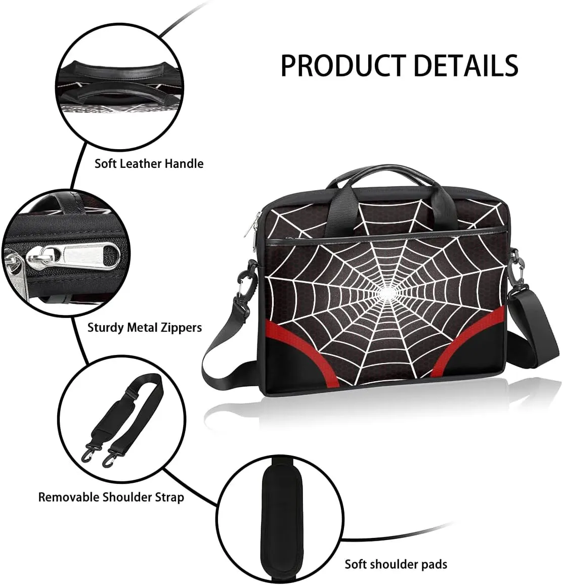 Laptop Bag for Women Men, 15.6 inch Messenger Shoulder Bags, Water Resistant Computer Bag Sleeve