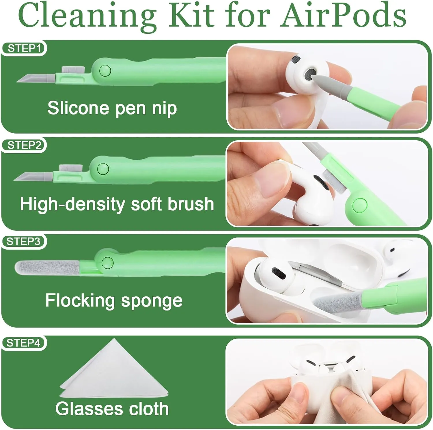 Laptop Screen Keyboard Earbud Cleaner Kit for Airpods Pro MacBook iPad iPhone iPod, walrfid Multi-Function Cleaning Pen Brush Tool Key Remover for PC Monitor TV Phone Computer Headphone