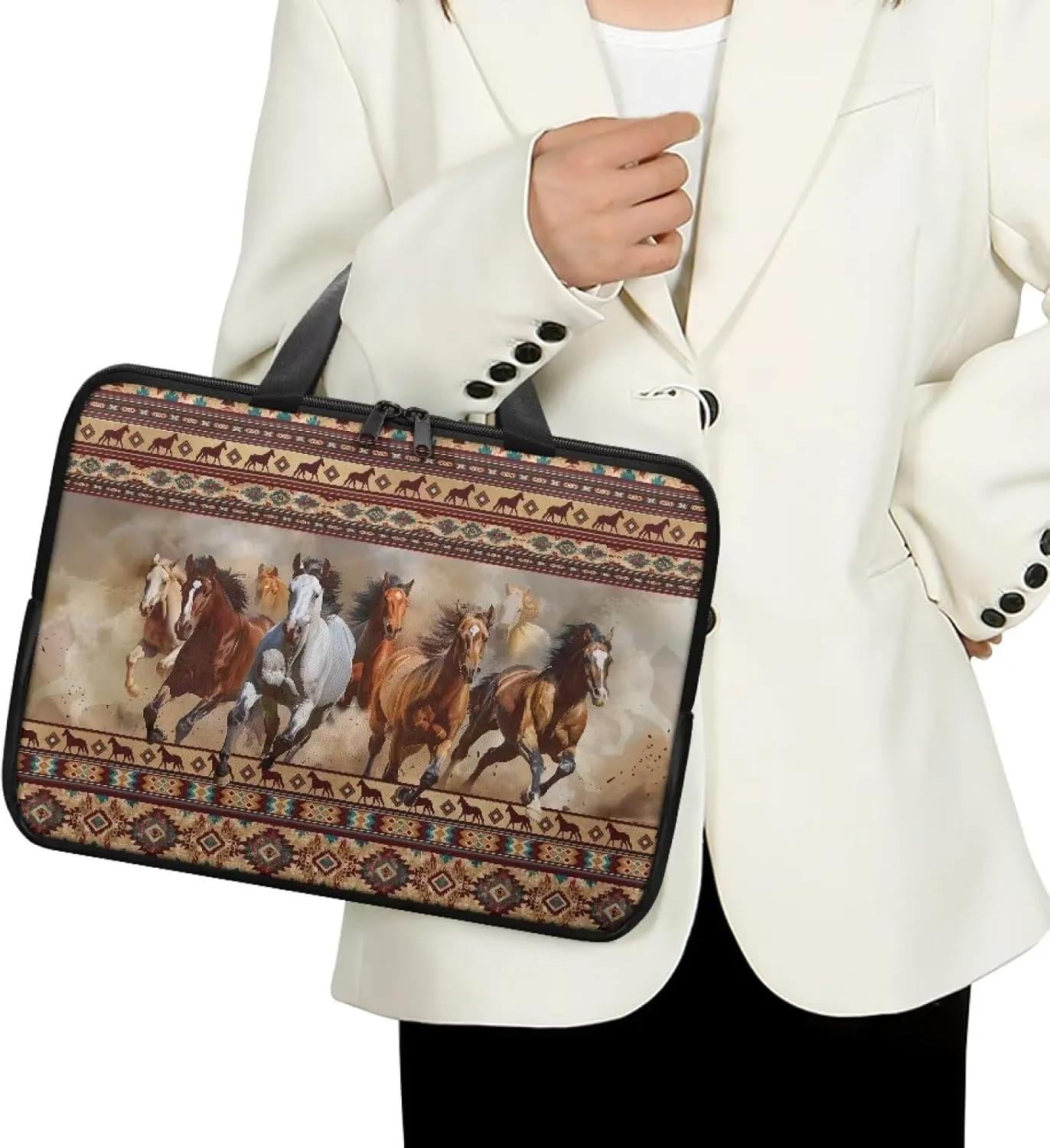 Laptop Sleeve Case Travel Laptop Bag with Handle Shockproof Carrying Briefcase Large Capacity Tablet Bag