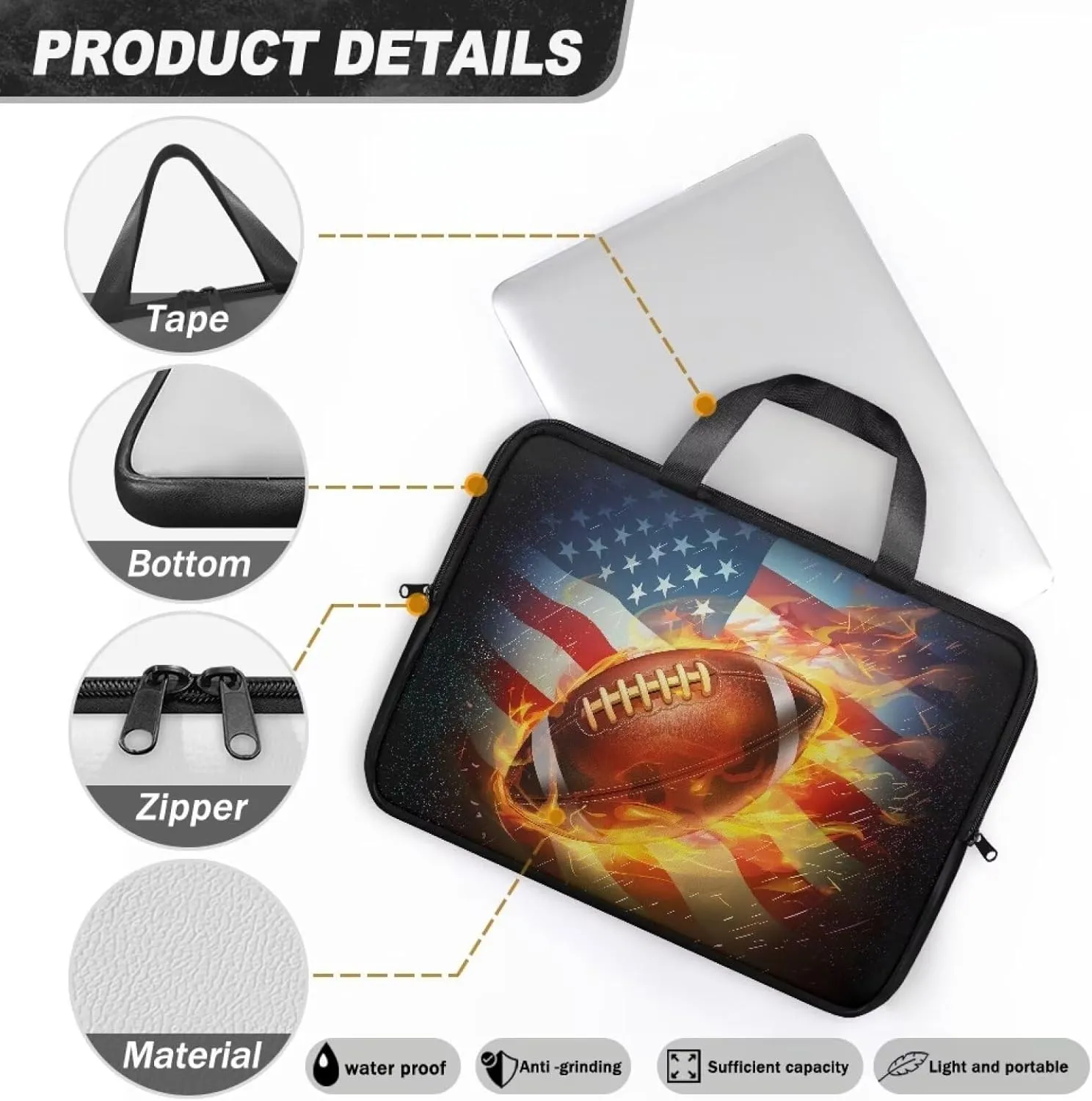 Laptop Sleeve Case Travel Laptop Bag with Handle Shockproof Carrying Briefcase Large Capacity Tablet Bag