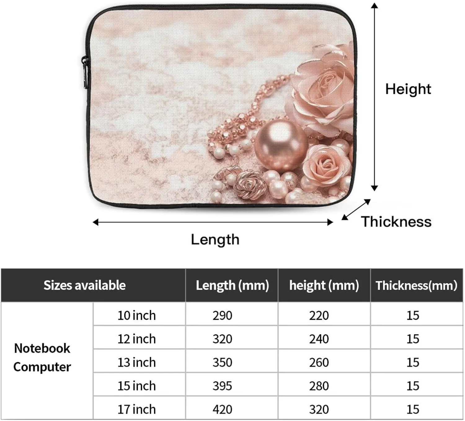 Laptop Sleeve Shockproof Laptop Bag Blush Computer Case Water Resistant Laptop Carrying Case 13 inch