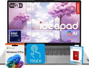 Lenovo IdeaPad Premium Series Laptop  15.6 FHD Touchscreen  Intel Core i3 6-Core Processor  40GB RAM  1.5TB SSD (1TB PCIe SSD withHP P500 512GB Portable SSD)  Copilot & AI Ready  Windows 11 Pro