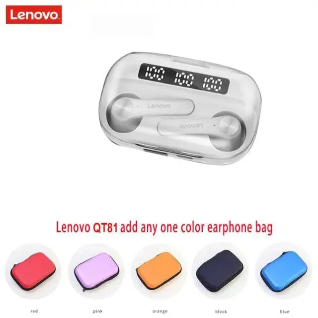 Lenovo TWS Wireless Bluetooth 5.0 Earphone LED Display Headset Volume Control HIFI Stereo Waterproof Sports Earbuds