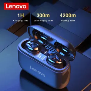 Lenovo TWS Wireless Bluetooth 5.0 Earphone LED Display Headset Volume Control HIFI Stereo Waterproof Sports Earbuds