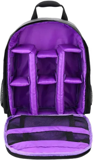 loinhgeo Waterproof Outdoor Photography Protective Box SLR Camera Storage Stylish Outer and Stylish Inner Bag Backpack Purple