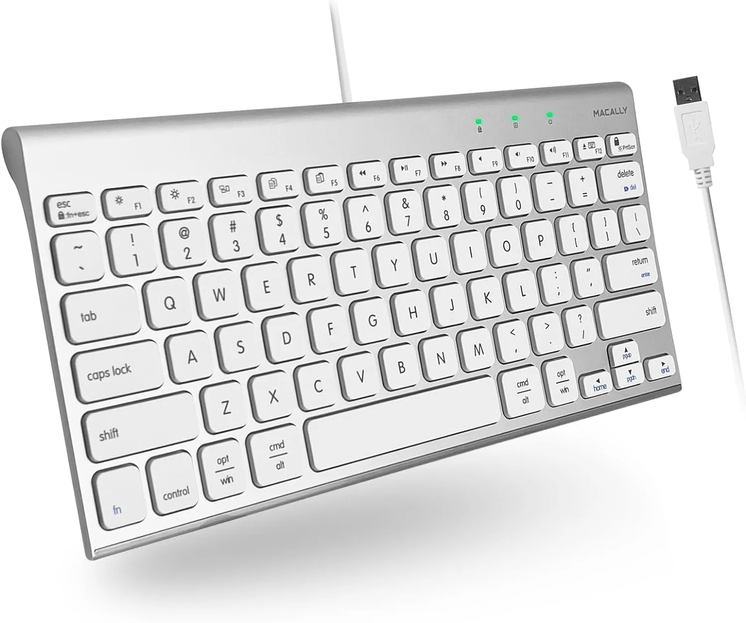Macally Wired Keyboard for Mac | Compatible Apple Keyboard (78 Keys, Plug and Play USB) Compatible with MacBook Pro/Air, iMac, Mac mini/Pro, Laptop, Computer Desktop