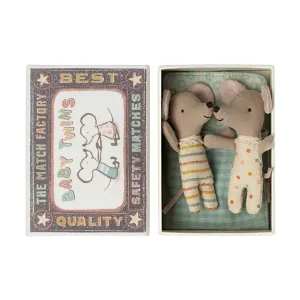 Maileg Twin Baby Mice in Matchbox Soft Toy