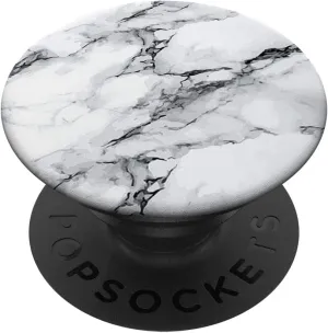 Marbled Design White And Black PopSockets PopGrip: Swappable Grip for Phones & Tablets