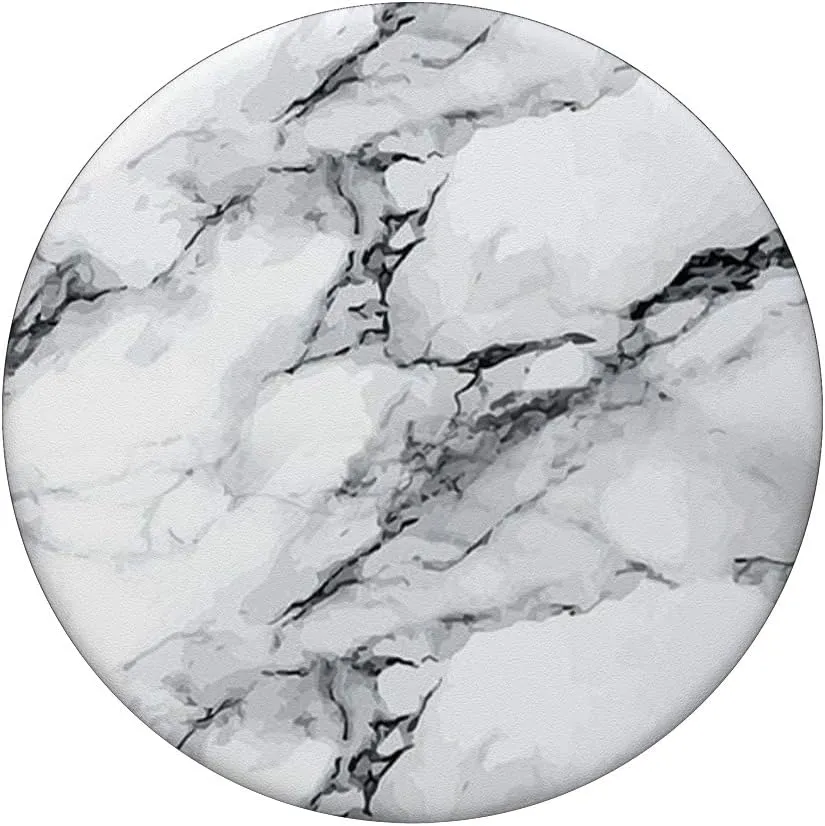 Marbled Design White And Black PopSockets PopGrip: Swappable Grip for Phones & Tablets