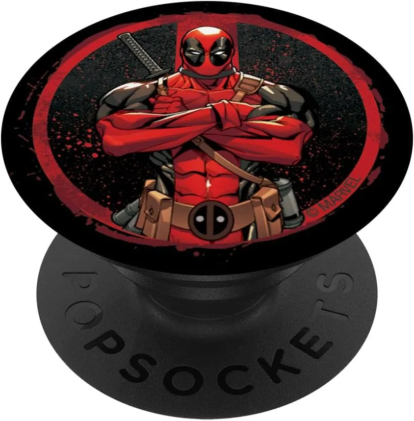 Marvel Deadpool Wade Wilson Icon PopSockets PopGrip: Swappable Grip for Phones & Tablets