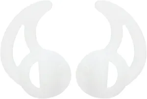 MECCANIXITY Silicone Fin Earbuds for Two Way Radio Earpiece Replacement Earbuds Tips for Coil Tube Headset (2 Pair Fin Small), White Pack of 2