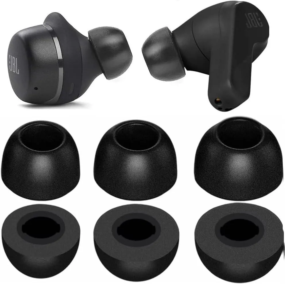 Memory Foam Ear Tips Compatible with JBL Tune 230NC TWS Earbuds, Foam Ear Buds Noise Cancelling Ear Cap Ear Plug Eartips, LMS 3 Size 3 Pairs,Black 214