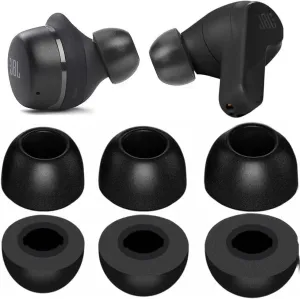 Memory Foam Ear Tips Compatible with JBL Tune 230NC TWS Earbuds, Foam Ear Buds Noise Cancelling Ear Cap Ear Plug Eartips, LMS 3 Size 3 Pairs,Black 214