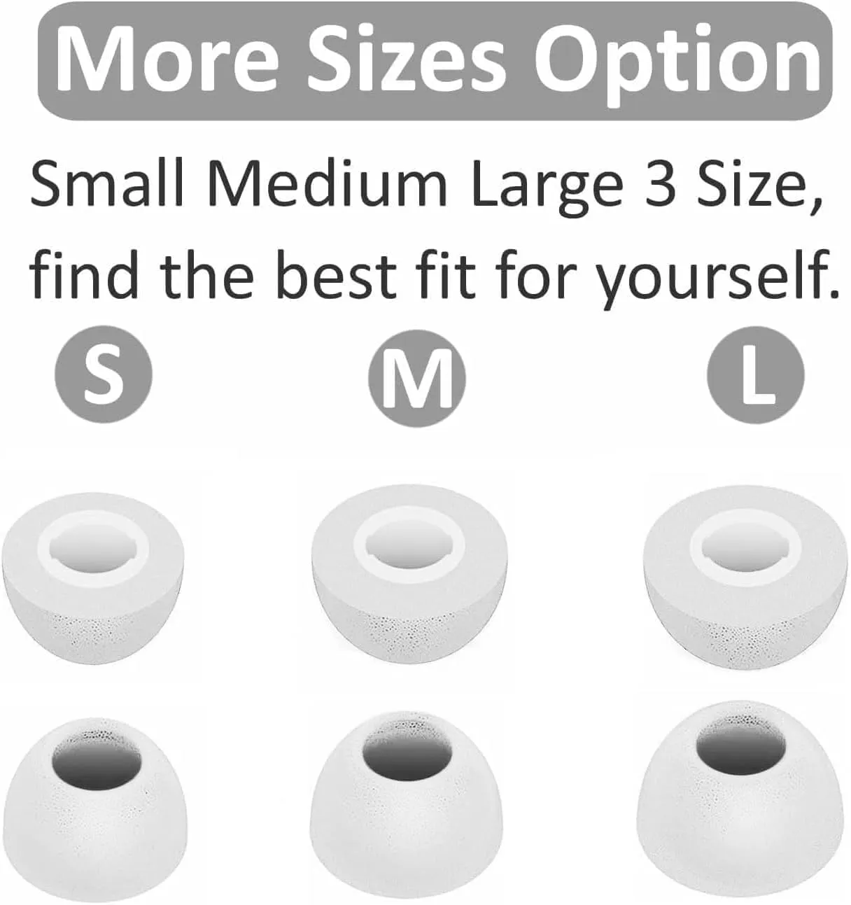Memory Foam Ear Tips Compatible with JBL Tune 230NC TWS Earbuds, Foam Ear Buds Noise Cancelling Ear Cap Ear Plug Eartips, LMS 3 Size 3 Pairs,White 214