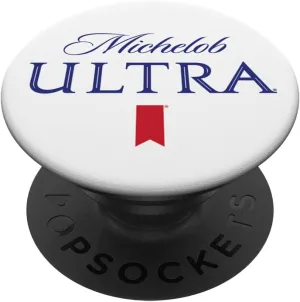 Michelob Ultra White Logo PopSockets Stand for Smartphones & Tablets PopSockets PopGrip: Swappable Grip for Phones & Tablets PopSockets Adhesive PopGrip