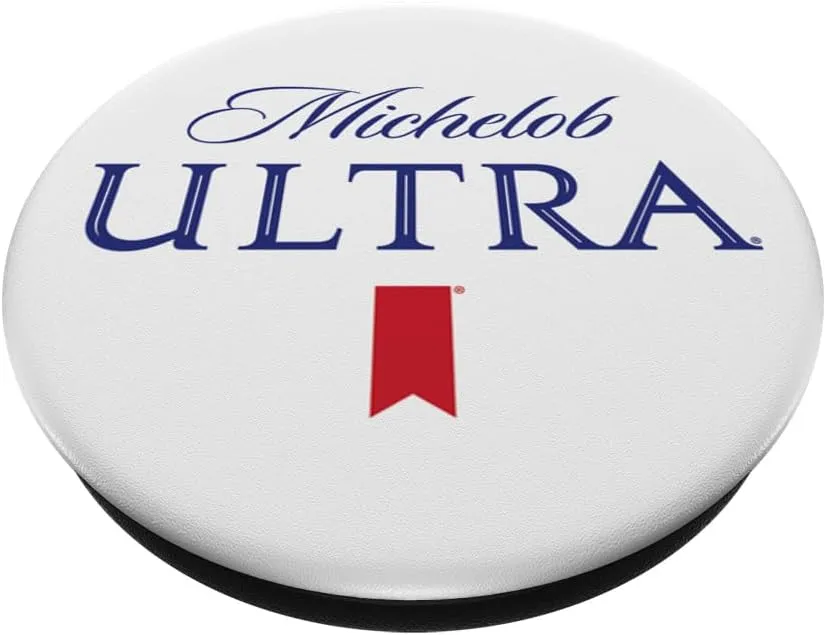 Michelob Ultra White Logo PopSockets Stand for Smartphones & Tablets PopSockets PopGrip: Swappable Grip for Phones & Tablets PopSockets Adhesive PopGrip