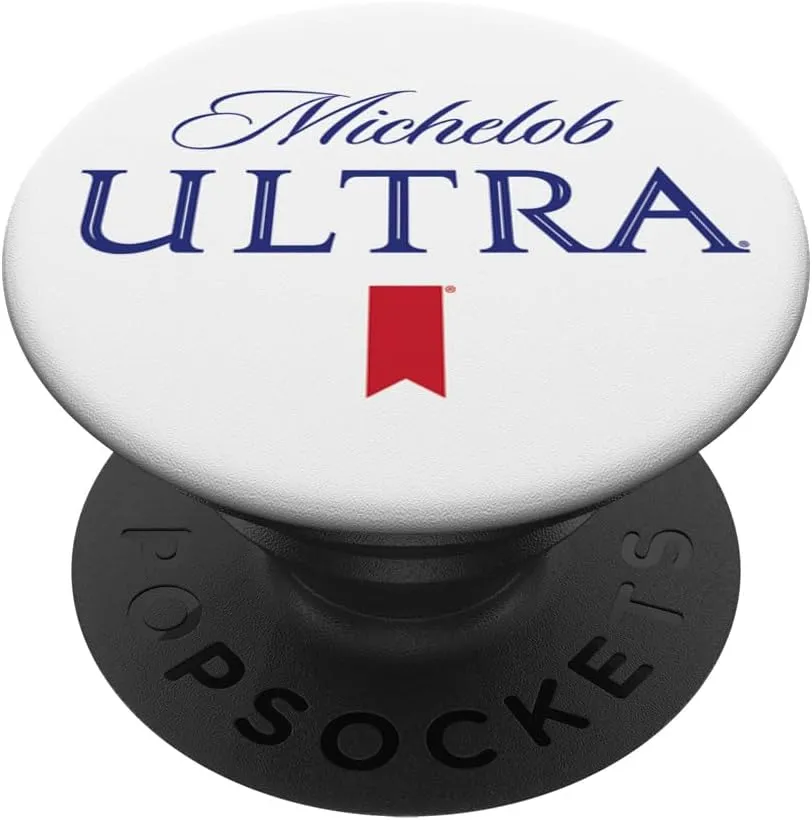 Michelob Ultra White Logo PopSockets Stand for Smartphones & Tablets PopSockets PopGrip: Swappable Grip for Phones & Tablets PopSockets Adhesive PopGrip