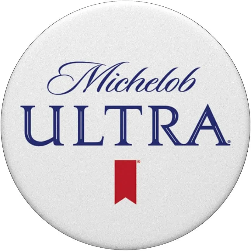 Michelob Ultra White Logo PopSockets Stand for Smartphones & Tablets PopSockets PopGrip: Swappable Grip for Phones & Tablets PopSockets Adhesive PopGrip