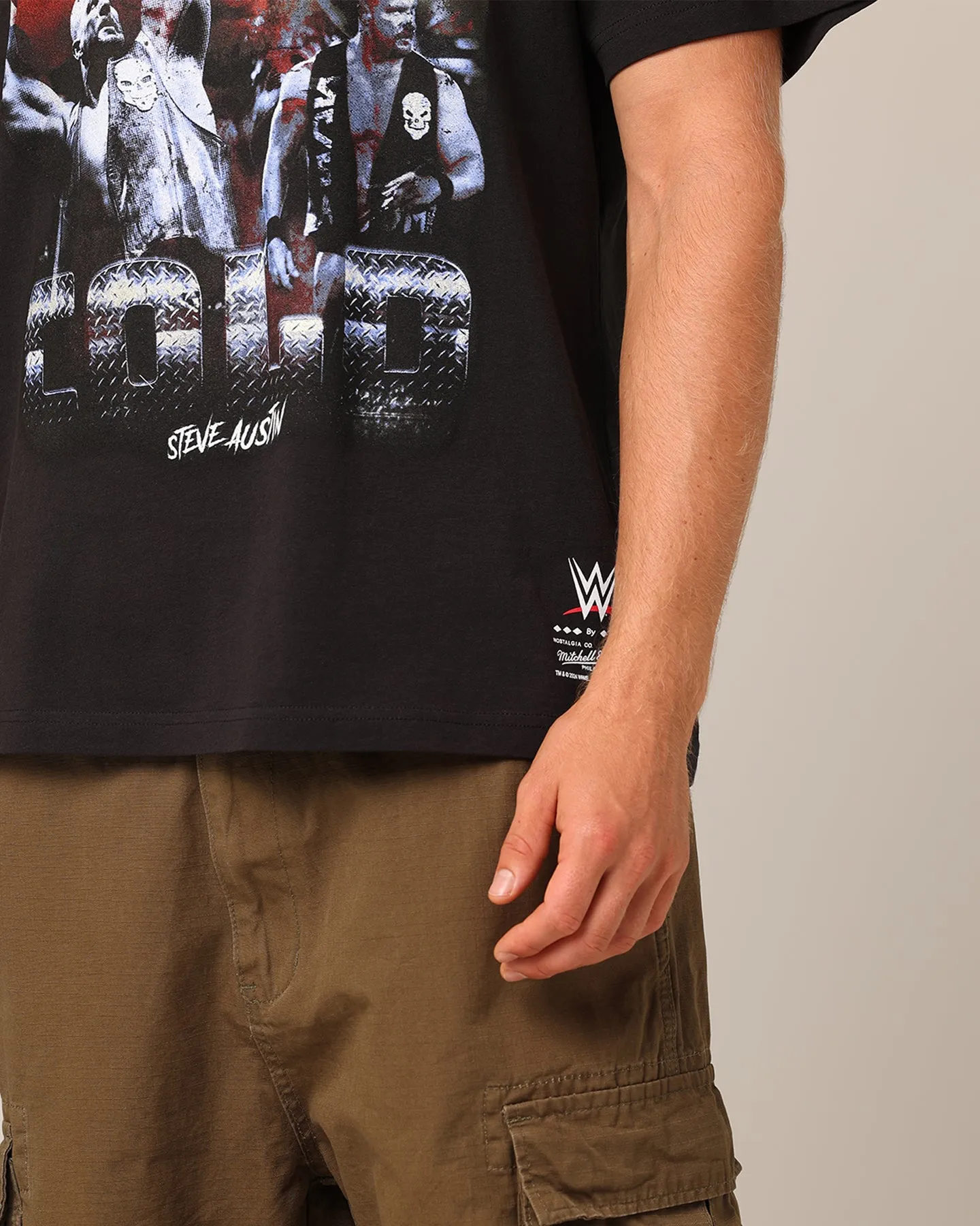 Mitchell & Ness X WWE Stone Cold Steve Austin Stone Cold T-Shirt Overdyed Black