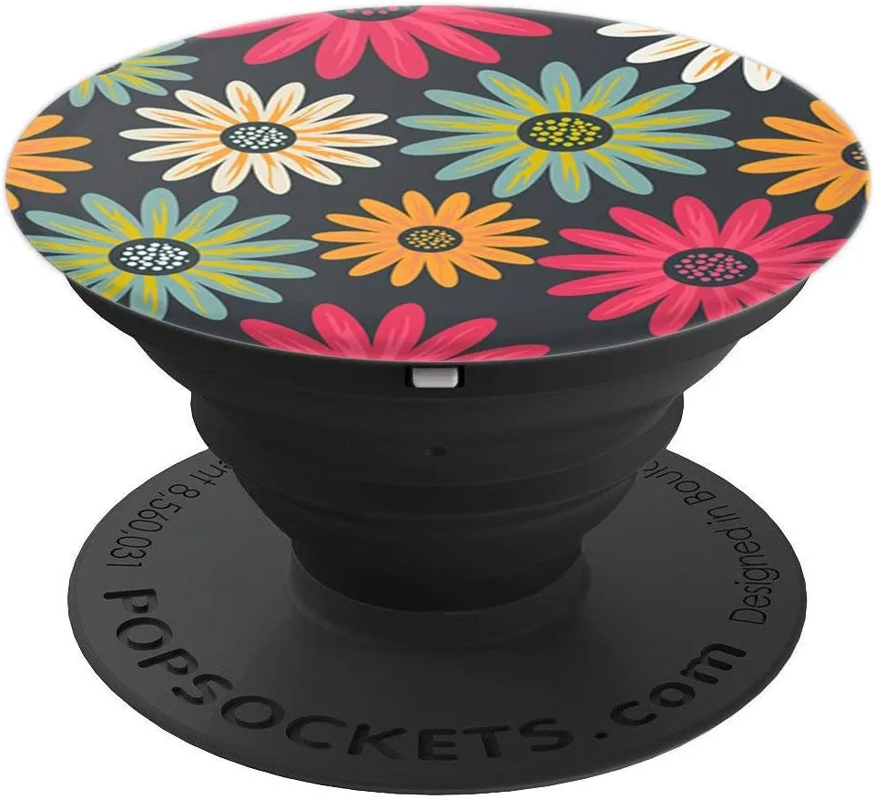Modern Florals on Grey PACJ0194 PopSockets PopGrip: Swappable Grip for Phones & Tablets
