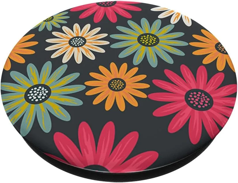 Modern Florals on Grey PACJ0194 PopSockets PopGrip: Swappable Grip for Phones & Tablets