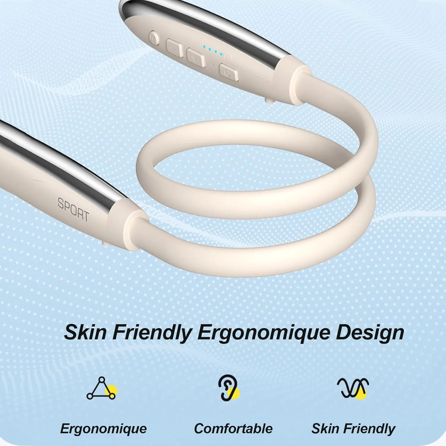 Neckband Bluetooth Headphones Earphone 100H in-Ear Earbuds Long Battery Life Magnetic Neckband Wired Bluetooth for Sport Waterproof Headphones Workout Running Wireless Around Neck Earbuds