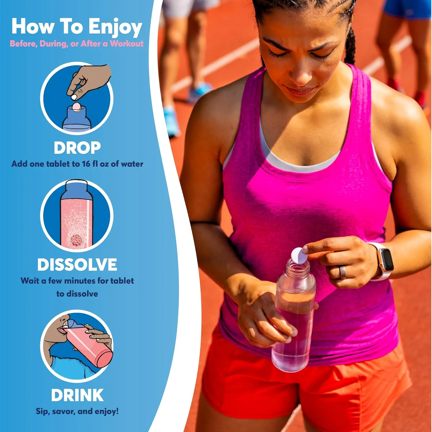 Nuun Sport Electrolyte Tablets for Proactive Hydration, Strawberry Lemonade, 8 Pack (80 Servings)