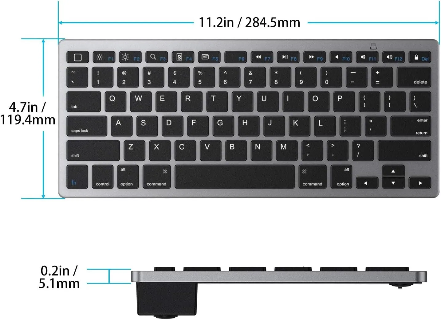 OMOTON Bluetooth Keyboard Compatible with iPad 10th Generation, iPad 10.2 (9th/8th/7th), iPad Pro 13/12.9/11 inch, iPad Air 13/11 inch, iPad Air/Mini and More Bluetooth Enabled Devices, Grey