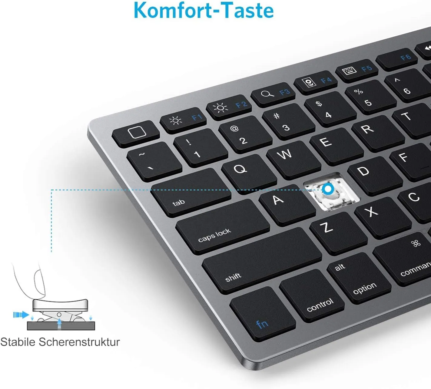 OMOTON Bluetooth Keyboard Compatible with iPad 10th Generation, iPad 10.2 (9th/8th/7th), iPad Pro 13/12.9/11 inch, iPad Air 13/11 inch, iPad Air/Mini and More Bluetooth Enabled Devices, Grey