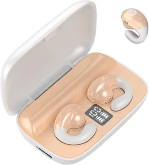 Open Ear Bone Conduction Earbuds Open Ear Headphones Wireless Bluetooth Bone Conducting Earphones Gym Sport Running Workout Ear Buds Comfortable Lightweight for Small Ear Canals Nude