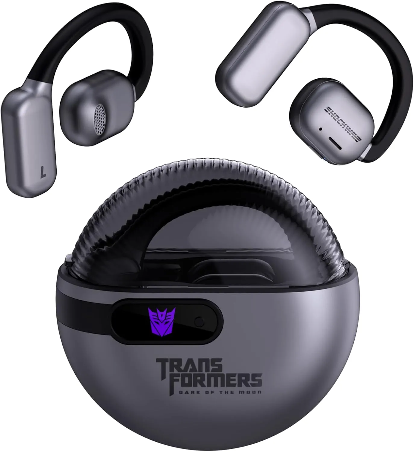 Open Ear Headphones Earbuds Wireless Bluetooth 5.4 30h Playtime Gaming Noise Canceling Earbuds Wireless with Mic Earhooks Over Ear Headphones Waterproof for Sport Android/iOS (Grey)