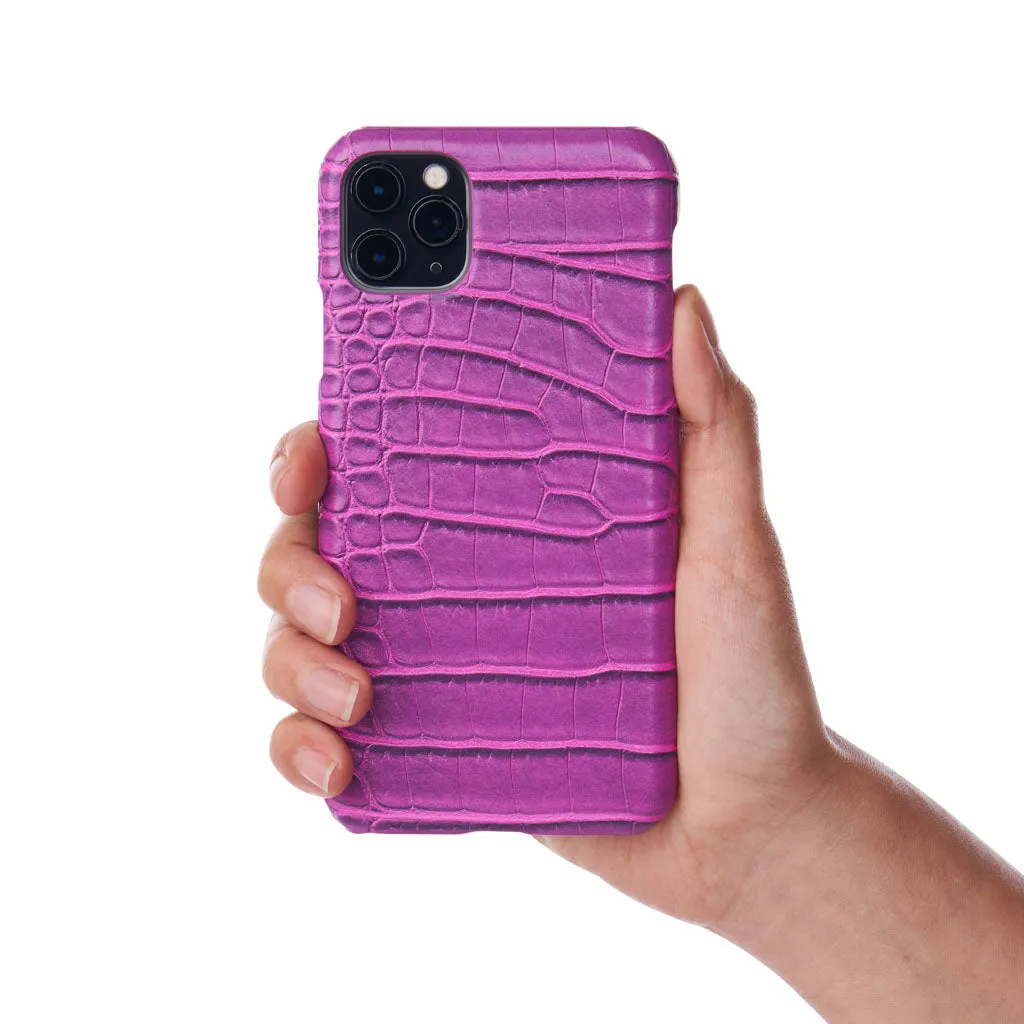 Orchid Faux Crocodile iPhone Case
