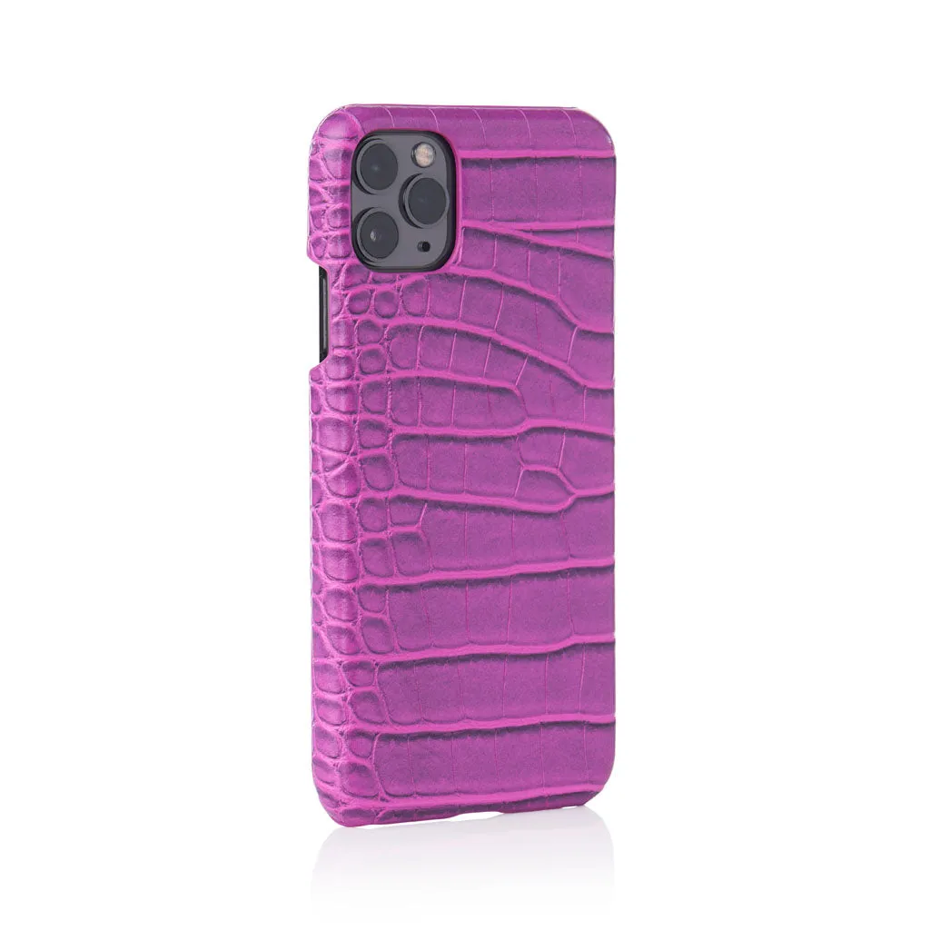 Orchid Faux Crocodile iPhone Case