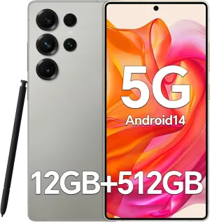 P25 Ultra Unlocked Phones,Built-in Pen Smartphone,12 512GB,Snapdragon 888, Long Battery Life 7000mAh, 6.9 FHD Screen,48 108MP Camer,Face ID/Fingerprint Lock/, Android 14/Dual SIM (Gray)