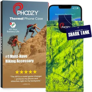 PHOOZY Thermal Phone Case - XP3 Series: Ultra-Rugged Insulated Cell Phone Pouch Prevents Overheating, Extends Battery Life, Drop Protection, Floats in Water, New AGION Lining (Large-Green)