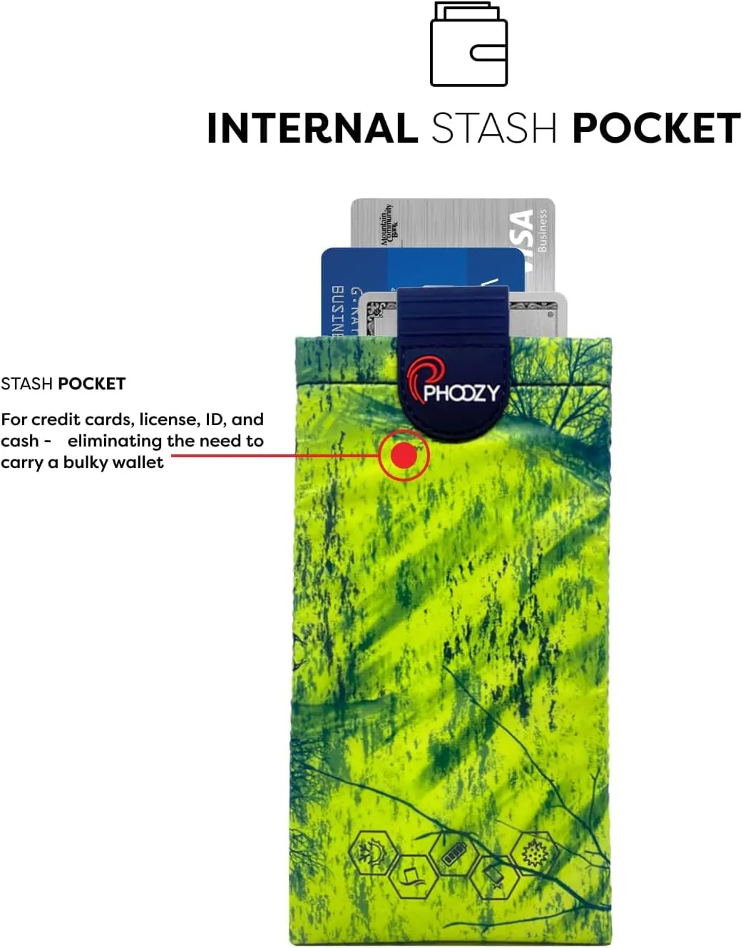 PHOOZY Thermal Phone Case - XP3 Series: Ultra-Rugged Insulated Cell Phone Pouch Prevents Overheating, Extends Battery Life, Drop Protection, Floats in Water, New AGION Lining (Large-Green)