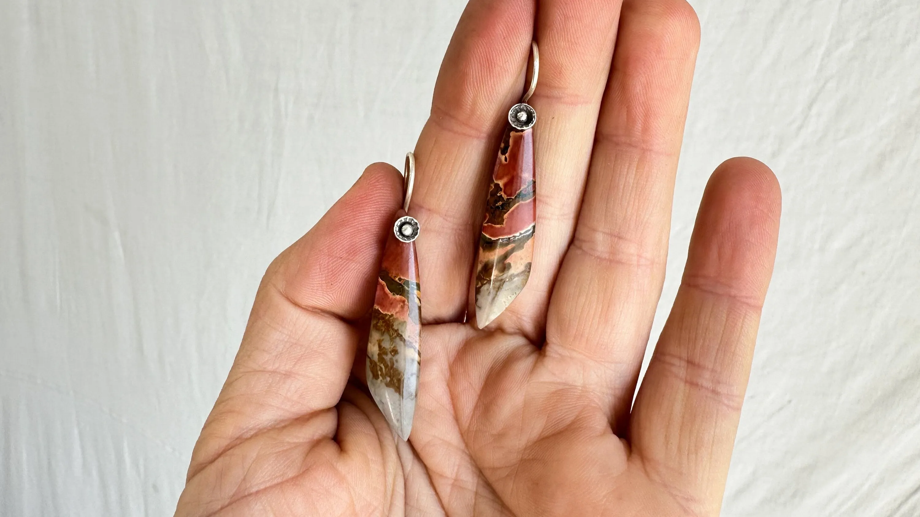 Picasso Jasper Earrings. Sterling Silver. 0636