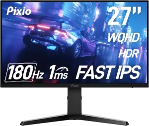 Pixio PX277 Prime Neo 27 inch 180Hz Refresh Rate QHD 1440p Resolution Fast IPS Panel 1ms GTG Response Time Gaming Monitor with Adaptive Sync