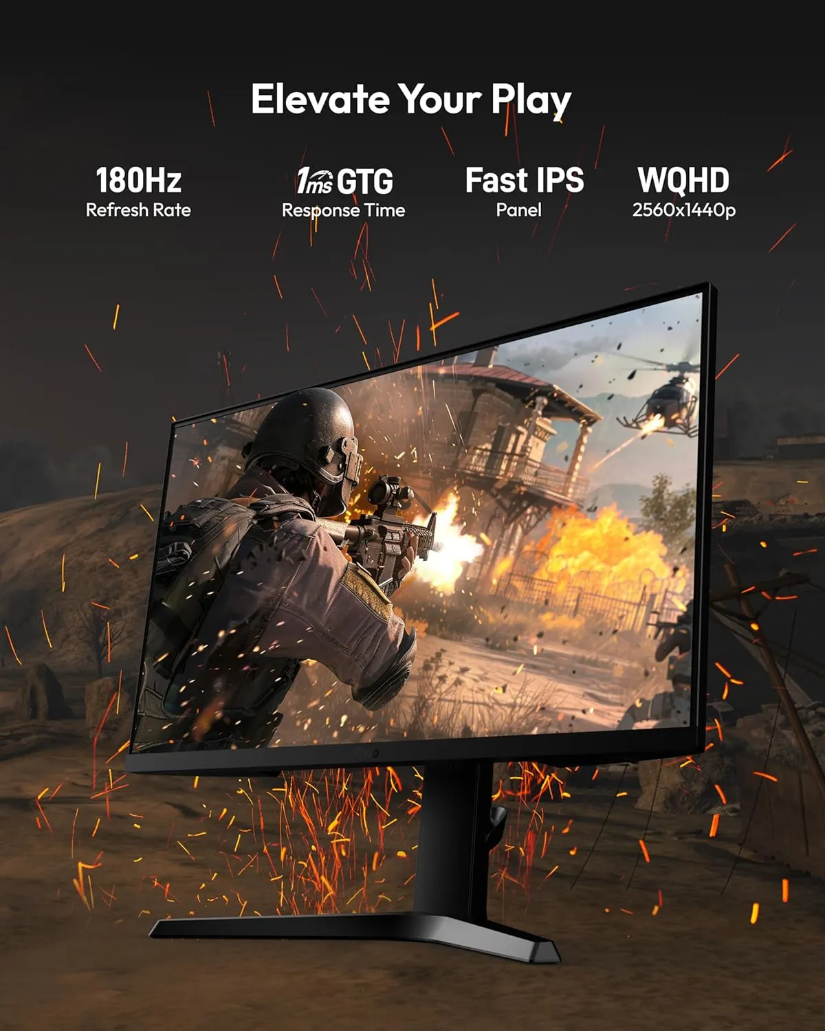 Pixio PX277 Prime Neo 27 inch 180Hz Refresh Rate QHD 1440p Resolution Fast IPS Panel 1ms GTG Response Time Gaming Monitor with Adaptive Sync